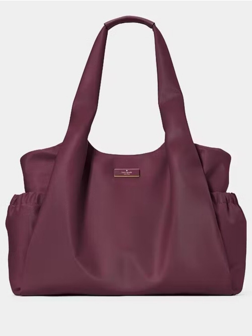 NWT Kate Spade Carter Nylon Large Baby Bag, Deep Cherry